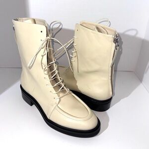Aeyde Off White Max Lace Up Boots